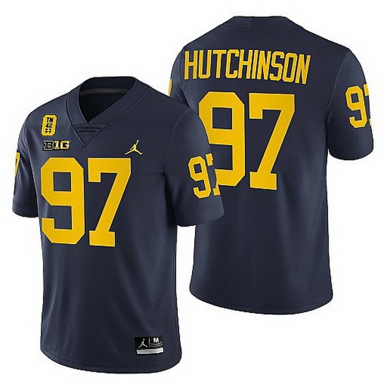 Michigan Wolverines Aidan Hutchinson Navy Tm 42 Patch Honor Tate Myre Jersey Michigan Wolverines Aidan Hutchinson Navy Tm 42 Patch Honor Tate Myre Jersey