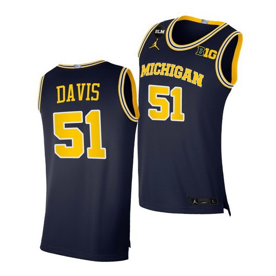 Michigan Wolverines Austin Davis 2021 Big Ten Regular Season Champions Blm Navy Jersey Michigan Wolverines Austin Davis 2021 Big Ten Regular Season Champions Blm Navy Jersey