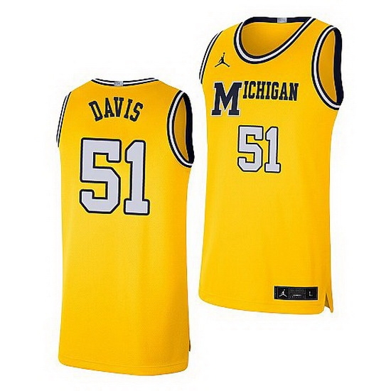 Michigan Wolverines Austin Davis Maize Retro Limited Basketball Jersey Michigan Wolverines Austin Davis Maize Retro Limited Basketball Jersey