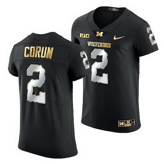 Michigan Wolverines Blake Corum 2021 22 Golden Edition Elite Football Black Jersey Michigan Wolverines Blake Corum 2021 22 Golden Edition Elite Football Black Jersey