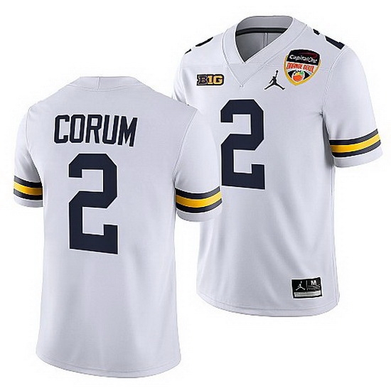 Michigan Wolverines Blake Corum White 2021 Orange Bowl College Football Playoff Jersey Michigan Wolverines Blake Corum White 2021 Orange Bowl College Football Playoff Jersey