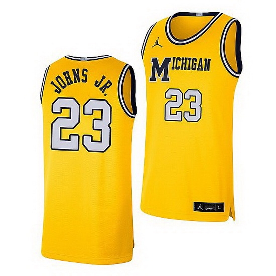 Michigan Wolverines Brandon Johns Jr. Maize Retro Limited Basketball Jersey Michigan Wolverines Brandon Johns Jr. Maize Retro Limited Basketball Jersey