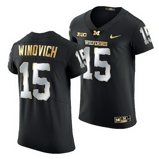 Michigan Wolverines Chase Winovich Golden Edition Nfl Alumni Black Jersey Michigan Wolverines Chase Winovich Golden Edition Nfl Alumni Black Jersey