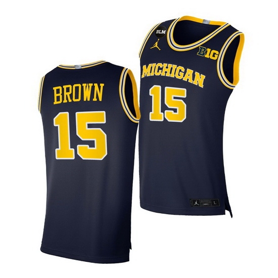 Michigan Wolverines Chaundee Brown 2021 Big Ten Regular Season Champions Blm Navy Jersey Michigan Wolverines Chaundee Brown 2021 Big Ten Regular Season Champions Blm Navy Jersey