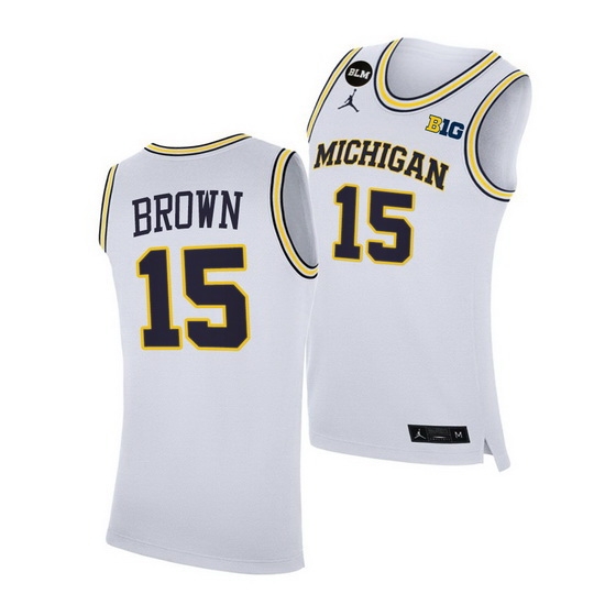 Michigan Wolverines Chaundee Brown 2021 Big Ten Regular Season Champions Blm White Jersey Michigan Wolverines Chaundee Brown 2021 Big Ten Regular Season Champions Blm White Jersey