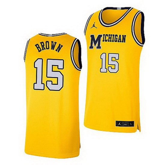 Michigan Wolverines Chaundee Brown Maize Retro Limited Basketball Jersey Michigan Wolverines Chaundee Brown Maize Retro Limited Basketball Jersey