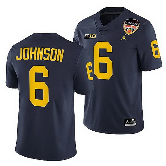 Michigan Wolverines Cornelius Johnson Navy 2021 Orange Bowl College Football Playoff Jersey Michigan Wolverines Cornelius Johnson Navy 2021 Orange Bowl College Football Playoff Jersey