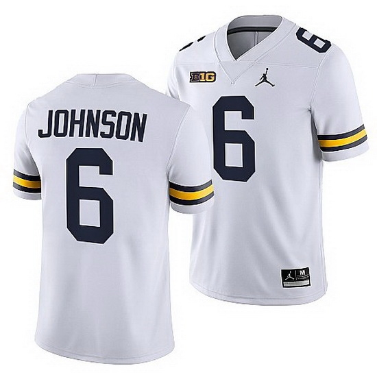 Michigan Wolverines Cornelius Johnson White College Football Men Jersey Michigan Wolverines Cornelius Johnson White College Football Men Jersey