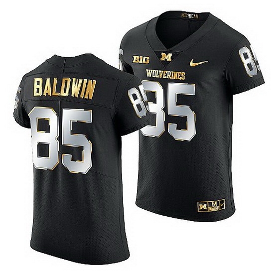 Michigan Wolverines Daylen Baldwin 2021 22 Golden Edition Elite Football Black Jersey Michigan Wolverines Daylen Baldwin 2021 22 Golden Edition Elite Football Black Jersey