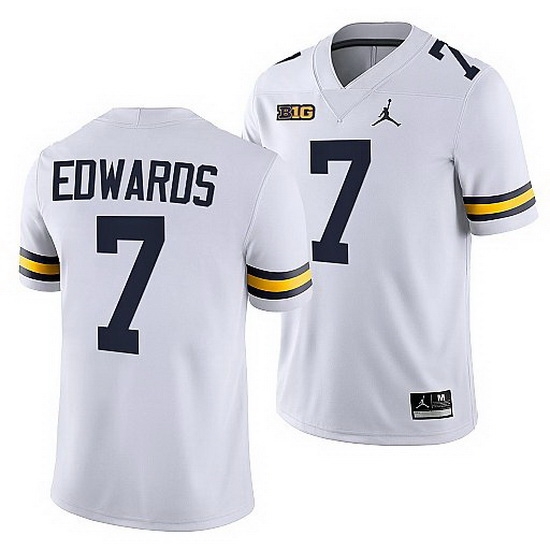 Michigan Wolverines Donovan Edwards White College Football Men Jersey Michigan Wolverines Donovan Edwards White College Football Men Jersey