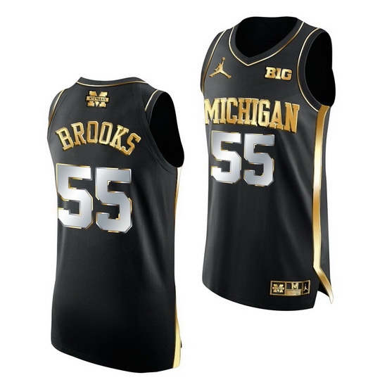 Michigan Wolverines Eli Brooks 2021 March Madness Golden Authentic Black Jersey Michigan Wolverines Eli Brooks 2021 March Madness Golden Authentic Black Jersey