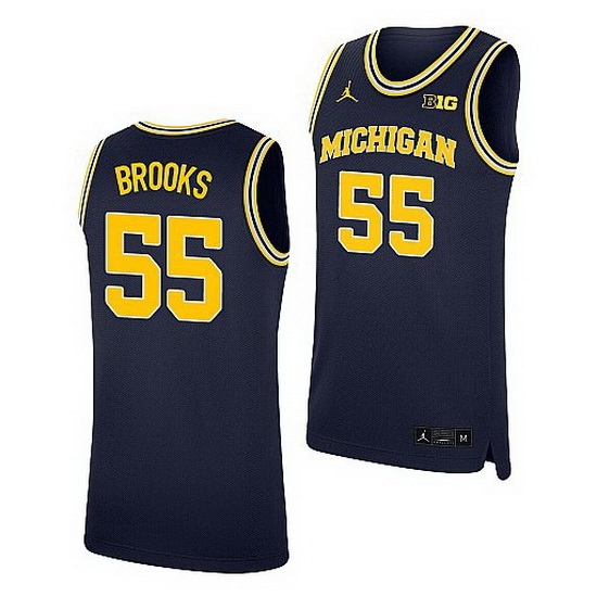 Michigan Wolverines Eli Brooks Navy Replica College Basketball Jersey Michigan Wolverines Eli Brooks Navy Replica College Basketball Jersey