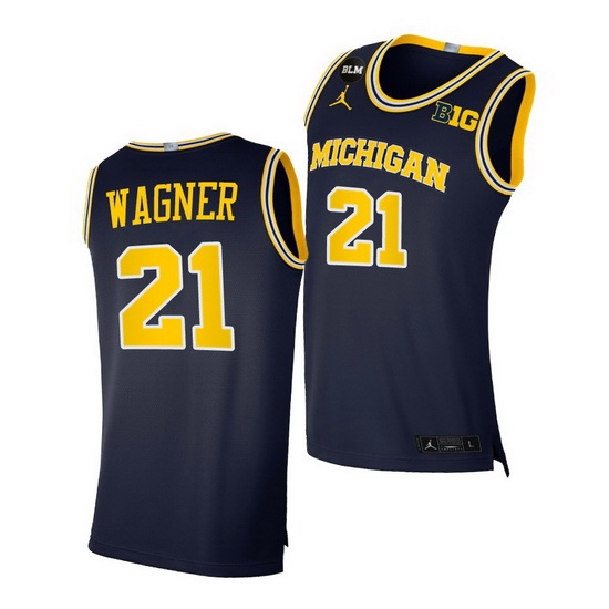 Michigan Wolverines Franz Wagner 2021 Big Ten Regular Season Champions Blm Navy Jersey Michigan Wolverines Franz Wagner 2021 Big Ten Regular Season Champions Blm Navy Jersey