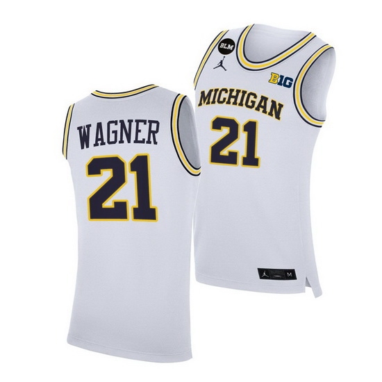 Michigan Wolverines Franz Wagner 2021 Big Ten Regular Season Champions Blm White Jersey Michigan Wolverines Franz Wagner 2021 Big Ten Regular Season Champions Blm White Jersey