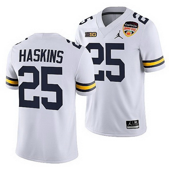 Michigan Wolverines Hassan Haskins White 2021 Orange Bowl College Football Playoff Jersey Michigan Wolverines Hassan Haskins White 2021 Orange Bowl College Football Playoff Jersey