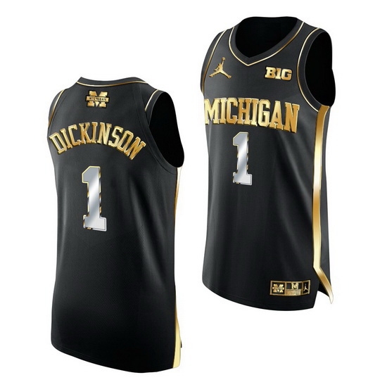 Michigan Wolverines Hunter Dickinson 2021 March Madness Golden Authentic Black Jersey Michigan Wolverines Hunter Dickinson 2021 March Madness Golden Authentic Black Jersey