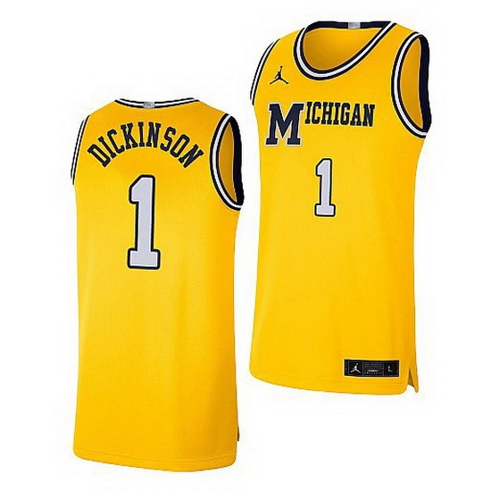 Michigan Wolverines Hunter Dickinson Maize Retro Limited Basketball Jersey Michigan Wolverines Hunter Dickinson Maize Retro Limited Basketball Jersey