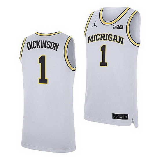 Michigan Wolverines Hunter Dickinson White Replica Jersey Michigan Wolverines Hunter Dickinson White Replica Jersey