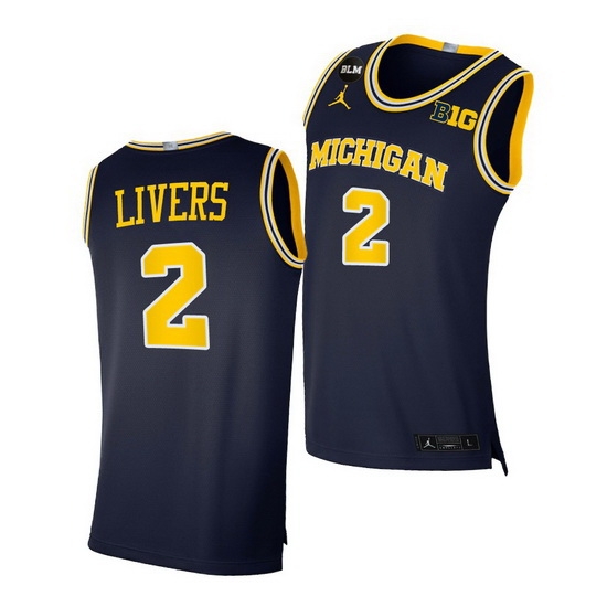 Michigan Wolverines Isaiah Livers 2021 Big Ten Regular Season Champions Blm Navy Jersey Michigan Wolverines Isaiah Livers 2021 Big Ten Regular Season Champions Blm Navy Jersey