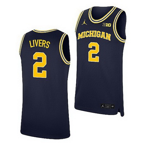Michigan Wolverines Isaiah Livers Navy Replica College Basketball Jersey Michigan Wolverines Isaiah Livers Navy Replica College Basketball Jersey