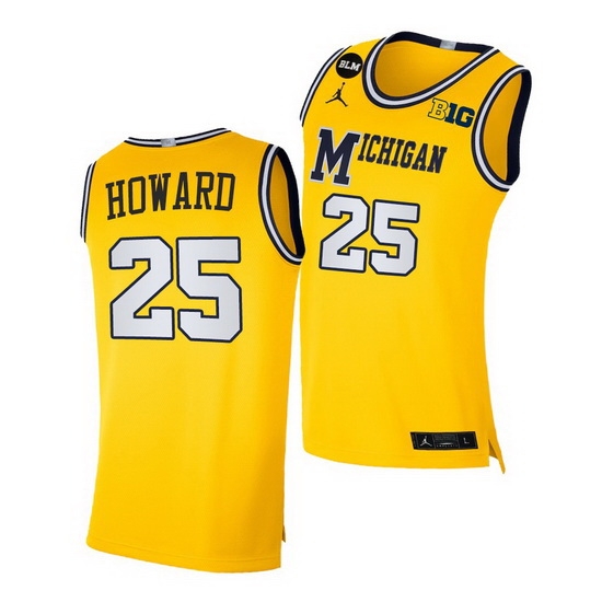 Michigan Wolverines Jace Howard Yellow Blm Social Justice Men Jersey Michigan Wolverines Jace Howard Yellow Blm Social Justice Men Jersey