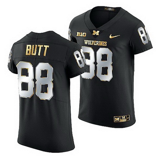 Michigan Wolverines Jake Butt Golden Edition National Award Winner Black Jersey Michigan Wolverines Jake Butt Golden Edition National Award Winner Black Jersey