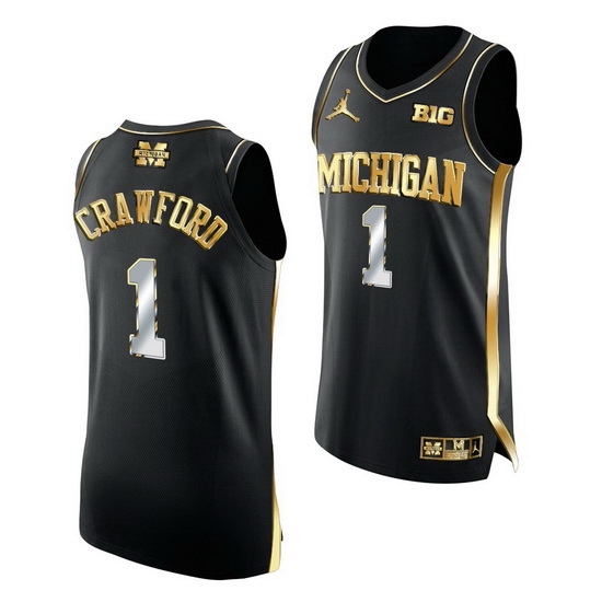 Michigan Wolverines Jamal Crawford 2021 March Madness Golden Authentic Black Jersey Michigan Wolverines Jamal Crawford 2021 March Madness Golden Authentic Black Jersey