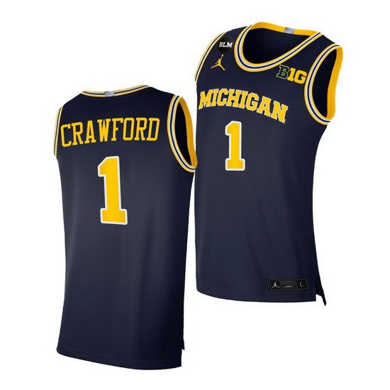 Michigan Wolverines Jamal Crawford Navy Blm Social Justice Jersey Michigan Wolverines Jamal Crawford Navy Blm Social Justice Jersey