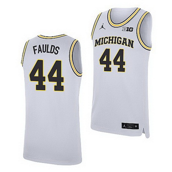 Michigan Wolverines Jaron Faulds White Replica Jersey Michigan Wolverines Jaron Faulds White Replica Jersey