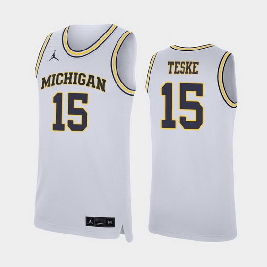 Michigan Wolverines Jon Teske White Replica Men'S Jersey Michigan Wolverines Jon Teske White Replica Men'S Jersey