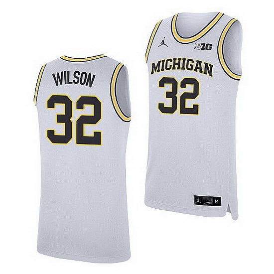 Michigan Wolverines Luke Wilson White Replica College Basketball Jersey Michigan Wolverines Luke Wilson White Replica College Basketball Jersey