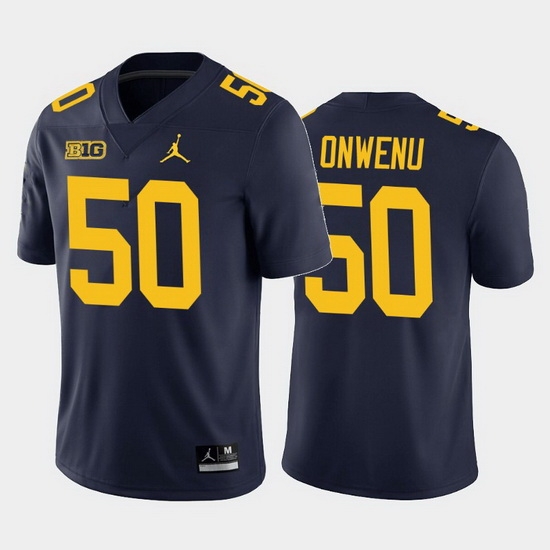 Michigan Wolverines Michael Onwenu Navy Home Men'S Jersey Michigan Wolverines Michael Onwenu Navy Home Men'S Jersey