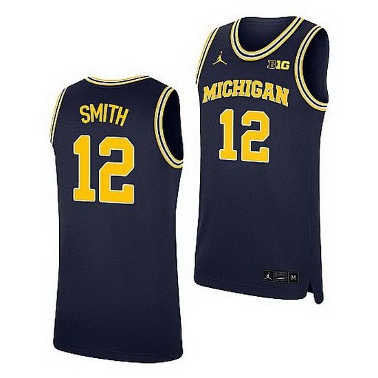 Michigan Wolverines Mike Smith Navy Replica College Basketball Jersey Michigan Wolverines Mike Smith Navy Replica College Basketball Jersey