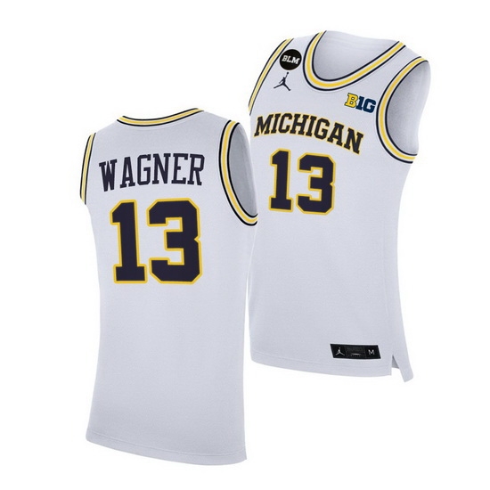 Michigan Wolverines Moritz Wagner 2021 Big Ten Regular Season Champions Blm White Jersey Michigan Wolverines Moritz Wagner 2021 Big Ten Regular Season Champions Blm White Jersey