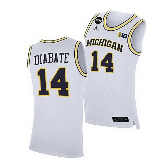Michigan Wolverines Moussa Diabate White Home Jersey Michigan Wolverines Moussa Diabate White Home Jersey