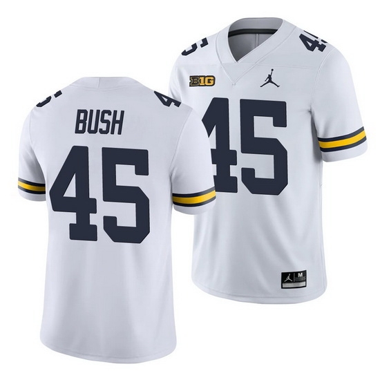 Michigan Wolverines Peter Bush White College Football Men'S Jersey Michigan Wolverines Peter Bush White College Football Men'S Jersey