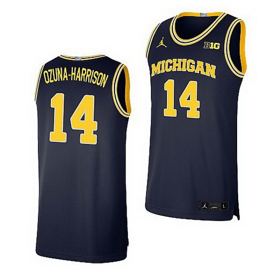 Michigan Wolverines Rico Ozuna Harrison Navy Limited Basketball Jersey Michigan Wolverines Rico Ozuna Harrison Navy Limited Basketball Jersey