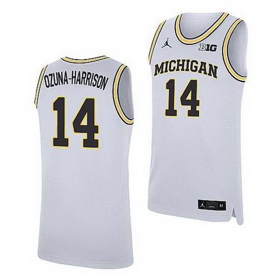 Michigan Wolverines Rico Ozuna Harrison White Replica Jersey Michigan Wolverines Rico Ozuna Harrison White Replica Jersey