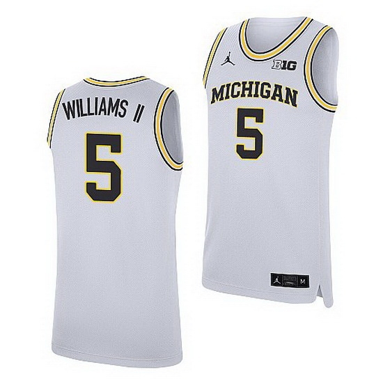 Michigan Wolverines Terrance Williams Ii White Replica College Basketball Jersey Michigan Wolverines Terrance Williams Ii White Replica College Basketball Jersey