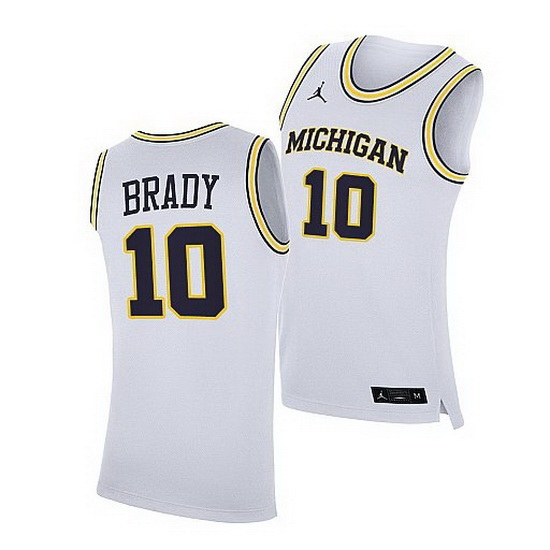 Michigan Wolverines Tom Brady White College Basketball Honorary Alumni Jersey Michigan Wolverines Tom Brady White College Basketball Honorary Alumni Jersey