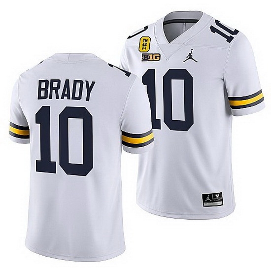 Michigan Wolverines Tom Brady White Tm 42 Patch Oxford Strong Jersey Michigan Wolverines Tom Brady White Tm 42 Patch Oxford Strong Jersey