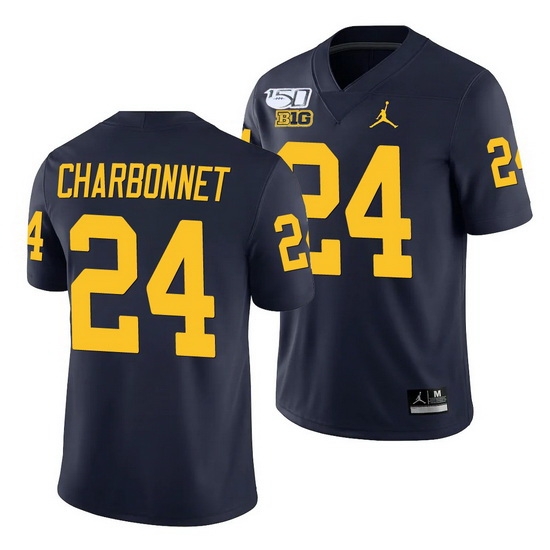 Michigan Wolverines Zach Charbonnet Navy College Football Men'S Jersey Michigan Wolverines Zach Charbonnet Navy College Football Men'S Jersey