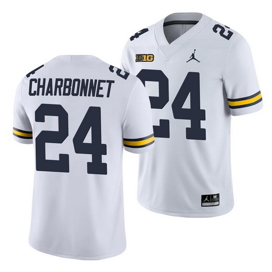 Michigan Wolverines Zach Charbonnet White College Football Men'S Jersey Michigan Wolverines Zach Charbonnet White College Football Men'S Jersey