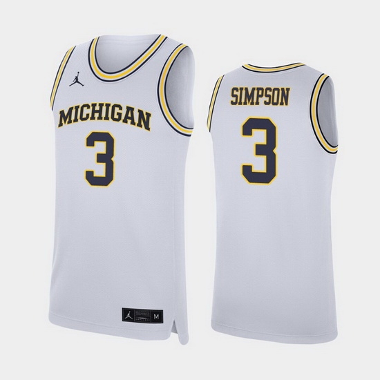 Michigan Wolverines Zavier Simpson White Replica Men'S Jersey Michigan Wolverines Zavier Simpson White Replica Men'S Jersey