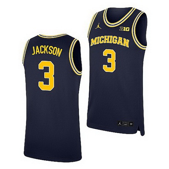 Michigan Wolverines Zeb Jackson Navy Replica College Basketball Jersey Michigan Wolverines Zeb Jackson Navy Replica College Basketball Jersey