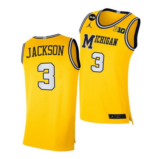 Michigan Wolverines Zeb Jackson Yellow Blm Social Justice Men Jersey Michigan Wolverines Zeb Jackson Yellow Blm Social Justice Men Jersey