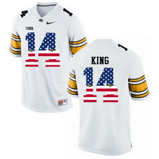 Iowa Hawkeyes 14 Desmond King White USA Flag College Football Limited Jersey Iowa Hawkeyes 14 Desmond King White USA Flag College Football Limited Jersey