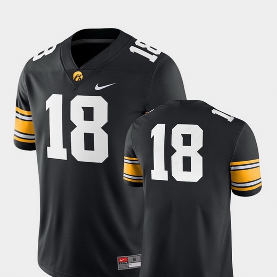 Men Iowa Hawkeyes 18 Black College Football Game Jersey Men Iowa Hawkeyes 18 Black College Football Game Jersey