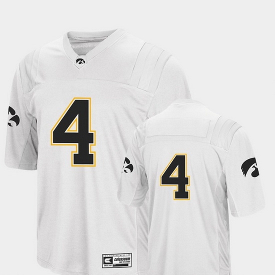 Men Iowa Hawkeyes 4 White College Football Colosseum Jersey Men Iowa Hawkeyes 4 White College Football Colosseum Jersey