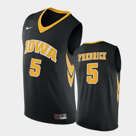 Men Iowa Hawkeyes C.J. Fredrick Replica Black College Basketball Jersey Men Iowa Hawkeyes C.J. Fredrick Replica Black College Basketball Jersey
